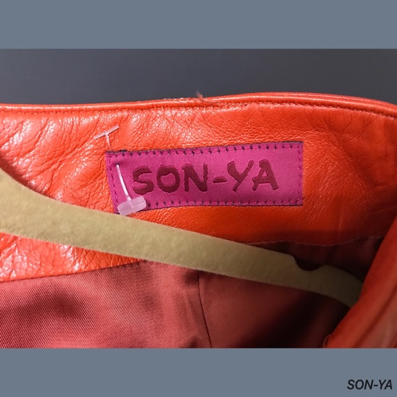 SONYA Orange Leather Skirt - Picture 5 of 5